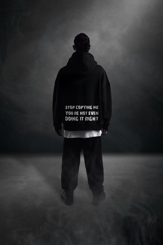 MULTI FIT OVERSIZE [UNZO SCRATCH ] HOODIE {BLACK}