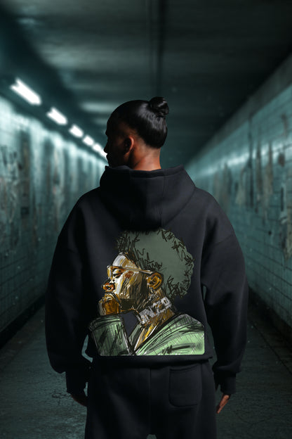 MULTI FIT OVERSIZE [THINK MORE] HOODIE {BLACK}