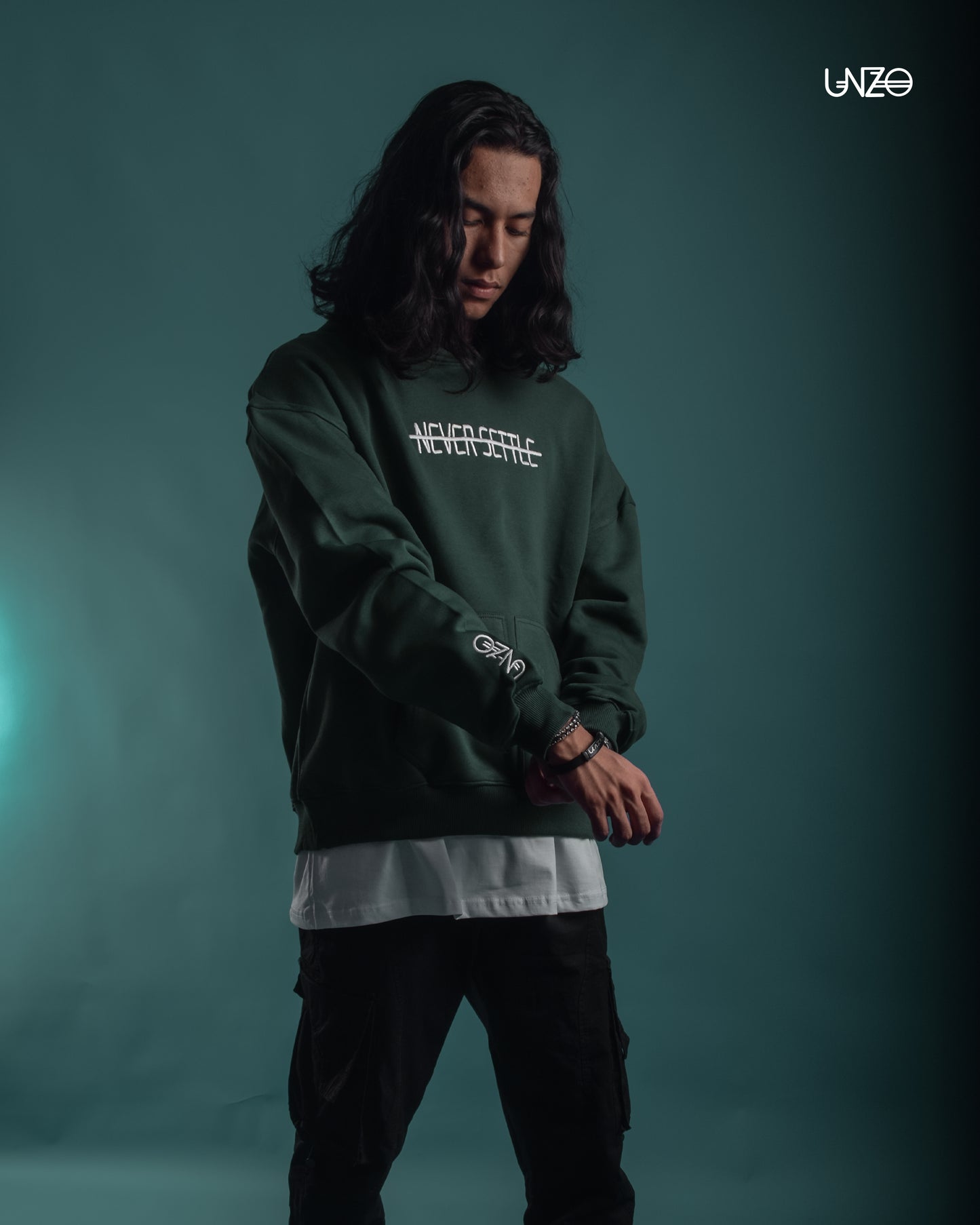 OVERSIZE HOODIES DARCK GERRN(Embroidered)