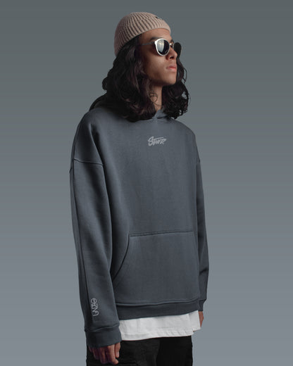 REFLICTIVE OVERSIZE HOODIE (STWD)DARK NAVY