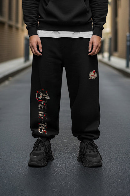 (MULTI FIT) BLACK (AVENGERS) OVERSIZE WINTER SWEATPANT