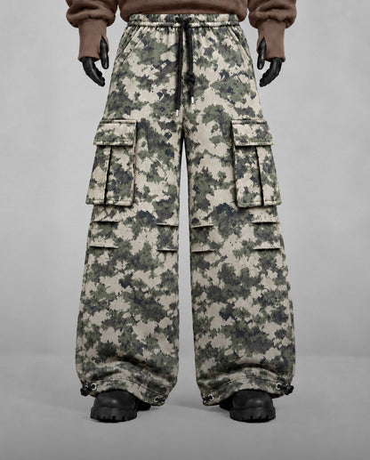Oversize Baggy Camo Cargo Pants – Olive and Baige
