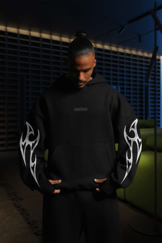 MULTI FIT OVERSIZE [UNZO SWORD ] HOODIE {BLACK}
