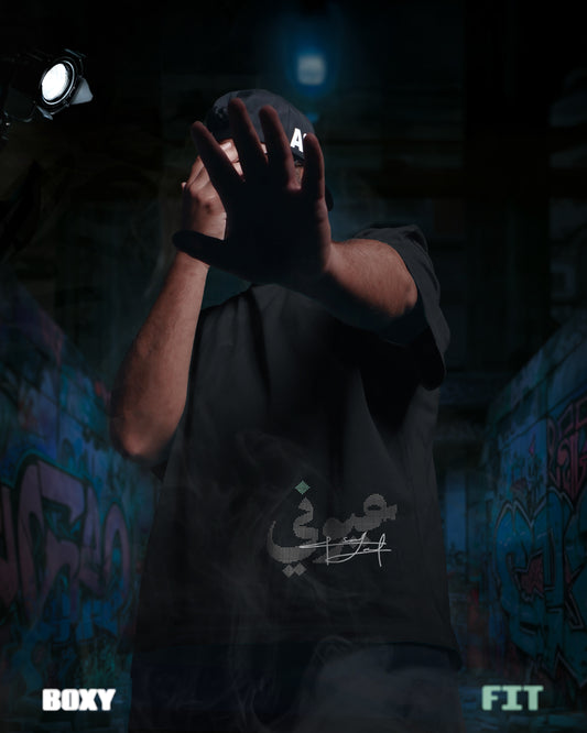 -BOXY FIT-BLACK (3IONY) OVERSIZE TEE