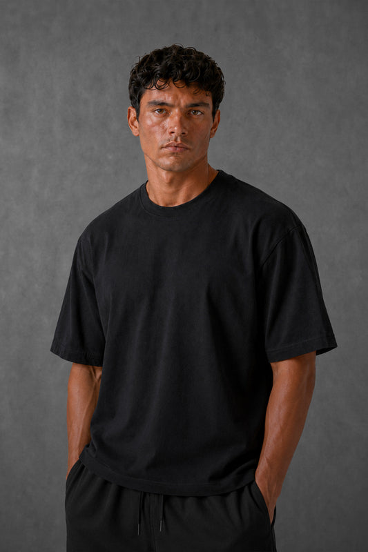 -BOXY FIT-BLACK (UNZO) OVERSIZE TEE