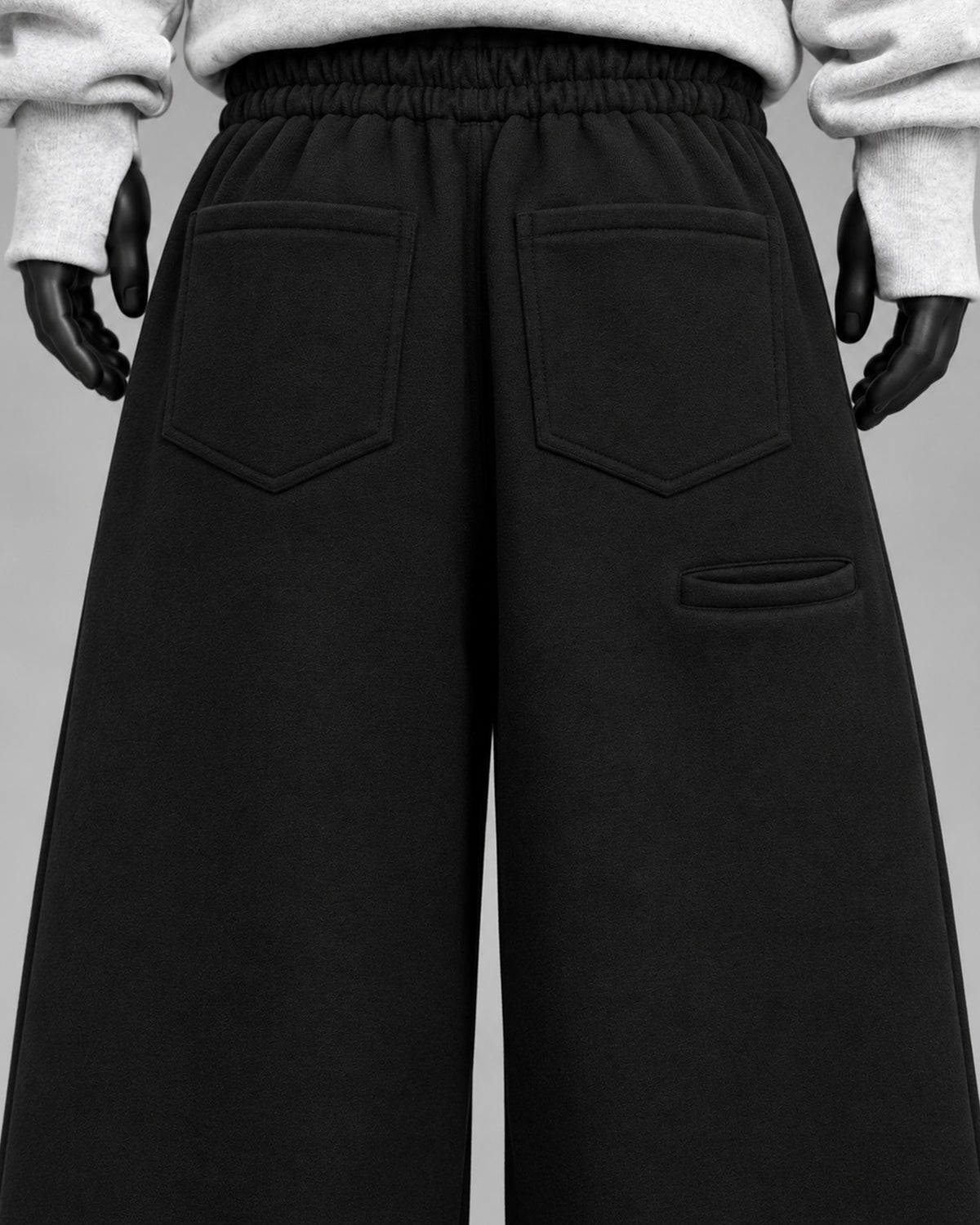 Heavy Oversize (PUFF PRINT) Sweatpant with Rear Phone Pocket – (BLACK)
