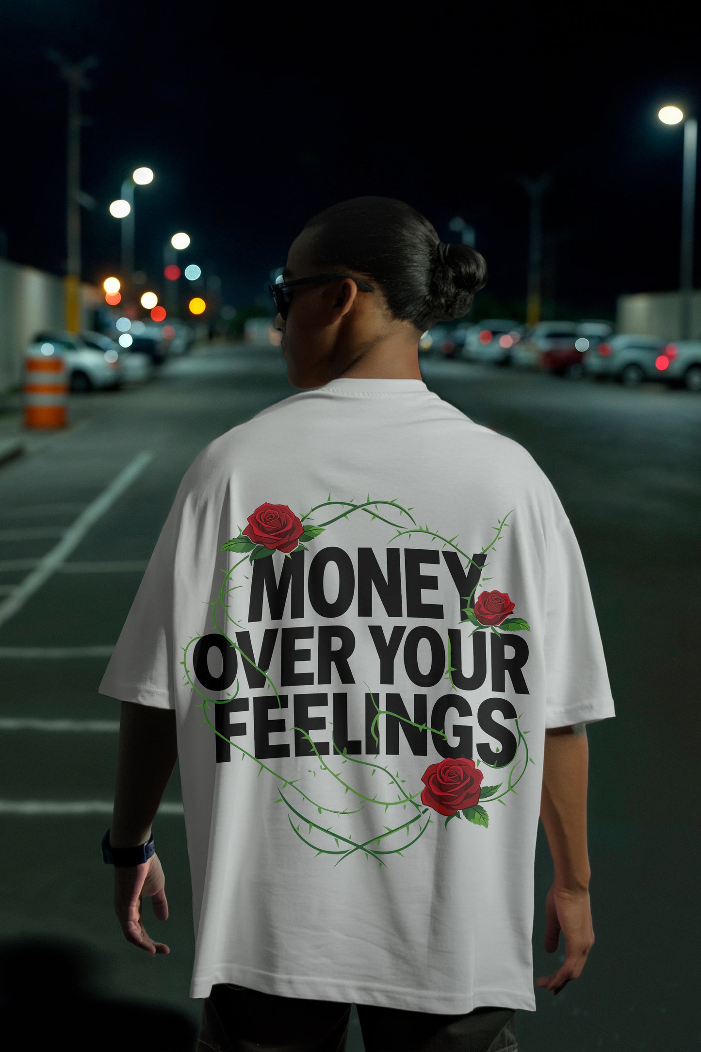 WHITE (MONEY) OVERSIZE TEE