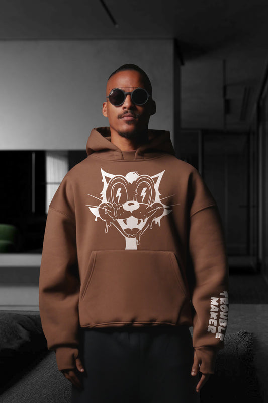 MULTI FIT OVERSIZE [BUTCH 2 ] HOODIE {BROWN}