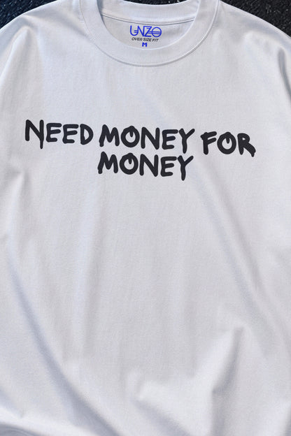 WHITE (NEED MONY) OVERSIZE TEE