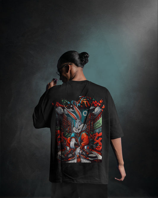 BLACK (UNZO BUGZ) OVERSIZE TEE
