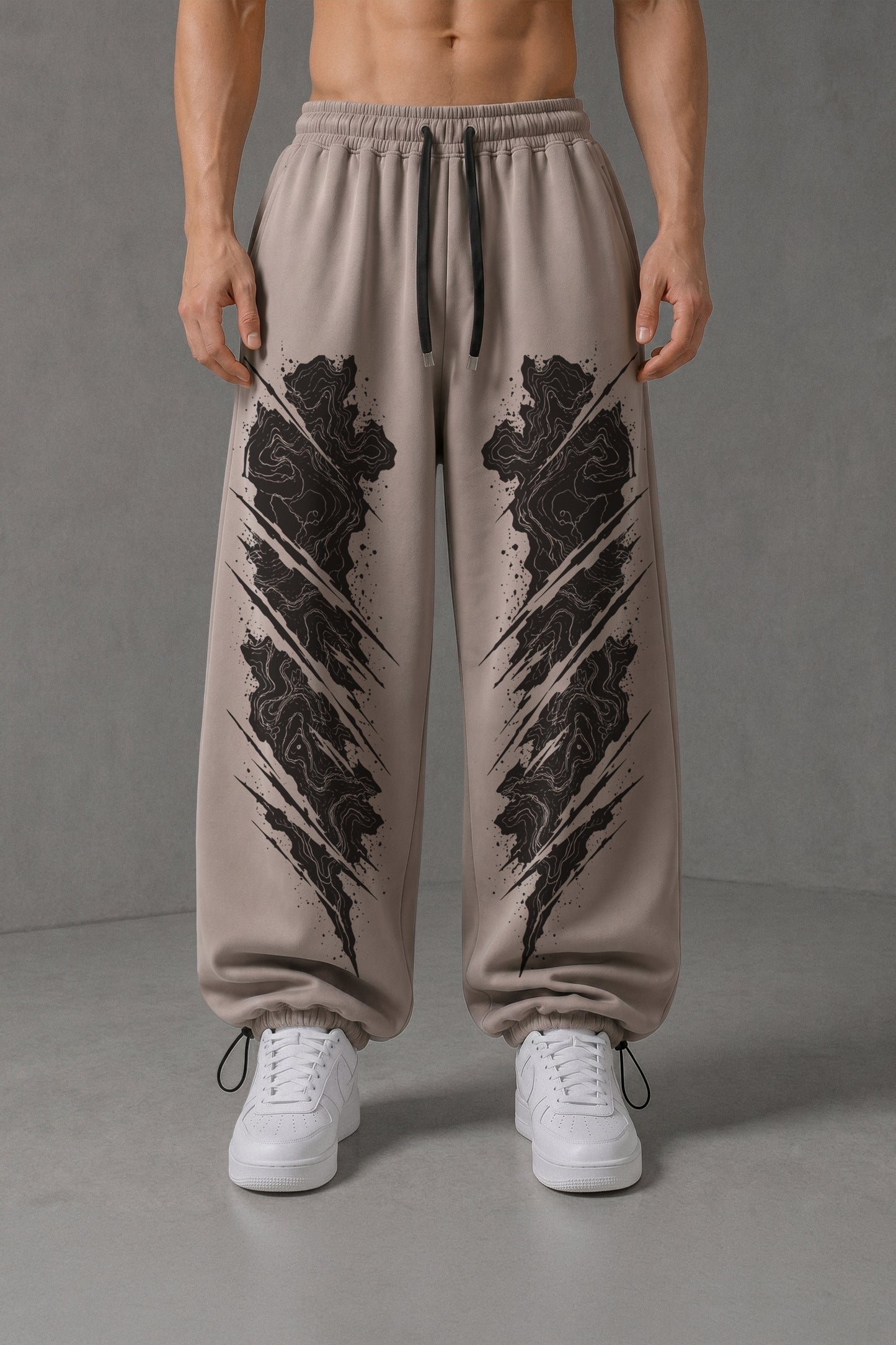 (MULTI FIT) SILVER (SCRIBBLE) OVERSIZE SWEATPANT