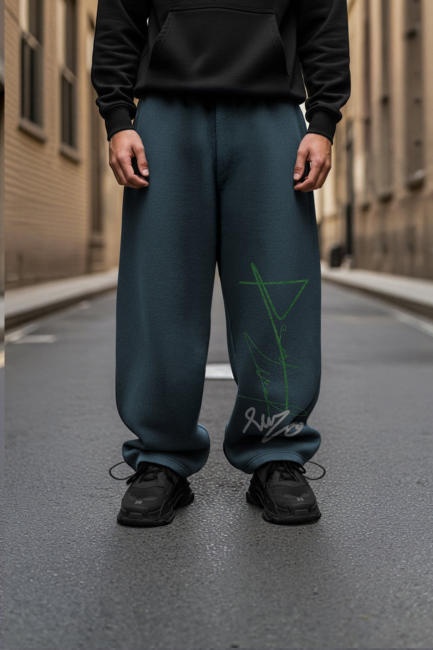 (MULTI FIT) DARKE GREY (SIGN 2) OVERSIZE WINTER SWEATPANT