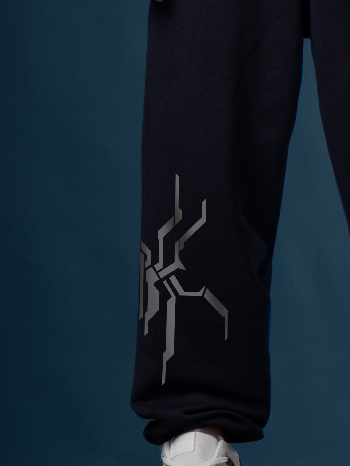 BLACK REFLICTIVE (MULTI FIT) OVERSIZE SWEATPANT (SPIDER)