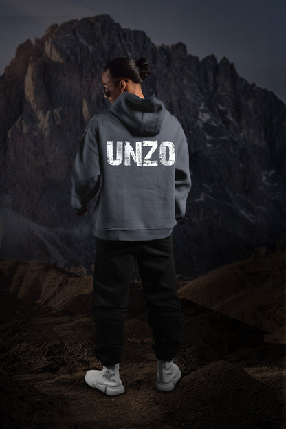 (UNZO SCRATCH)OVERSIZE HOODIE-DARKE GREY