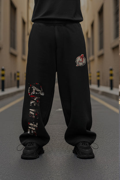 (MULTI FIT) BLACK (AVENGERS) OVERSIZE WINTER SWEATPANT