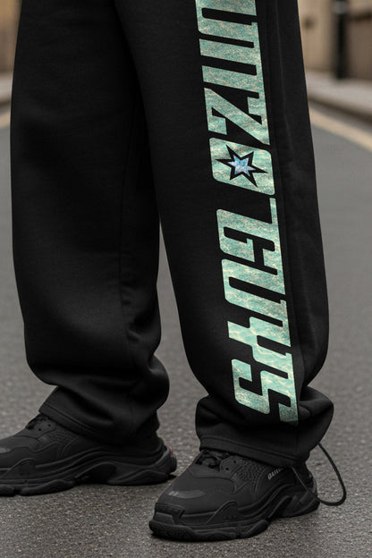 (MULTI FIT) BLACK (UNZO GUYS)  OVERSIZE  WINTER SWEATPANT