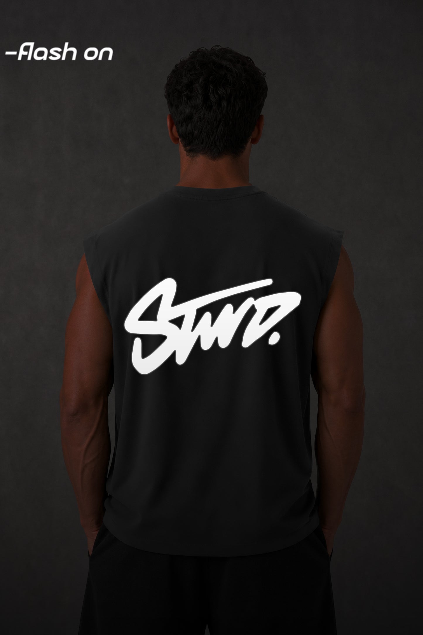 DARKE GREY( REFLICTIVE) OVERSIZE (SHOULDER CUT)  ( STWD)