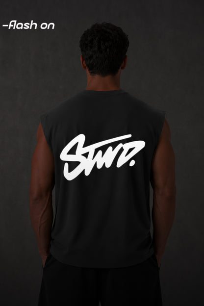 DARKE GREY( REFLICTIVE) OVERSIZE (SHOULDER CUT)  ( STWD)