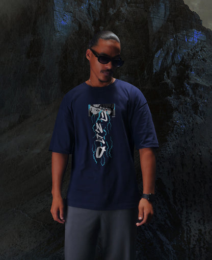 DARKE BLUE  (KAKASI) OVERSIZE TEE