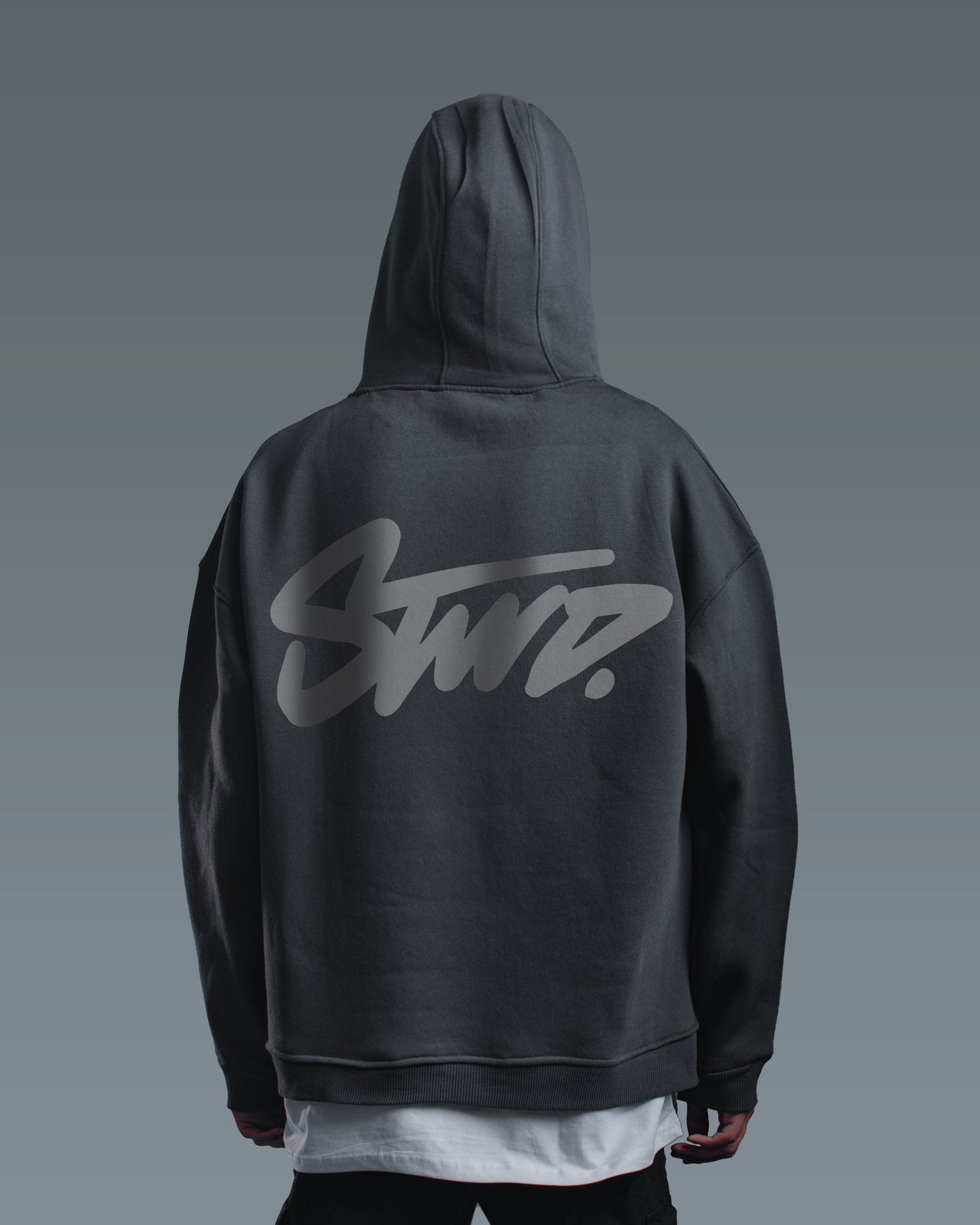 REFLICTIVE OVERSIZE HOODIE (STWD)DARK NAVY