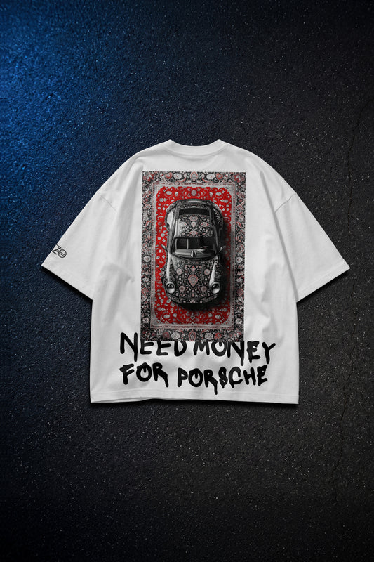WHITE (NEED MONY) OVERSIZE TEE