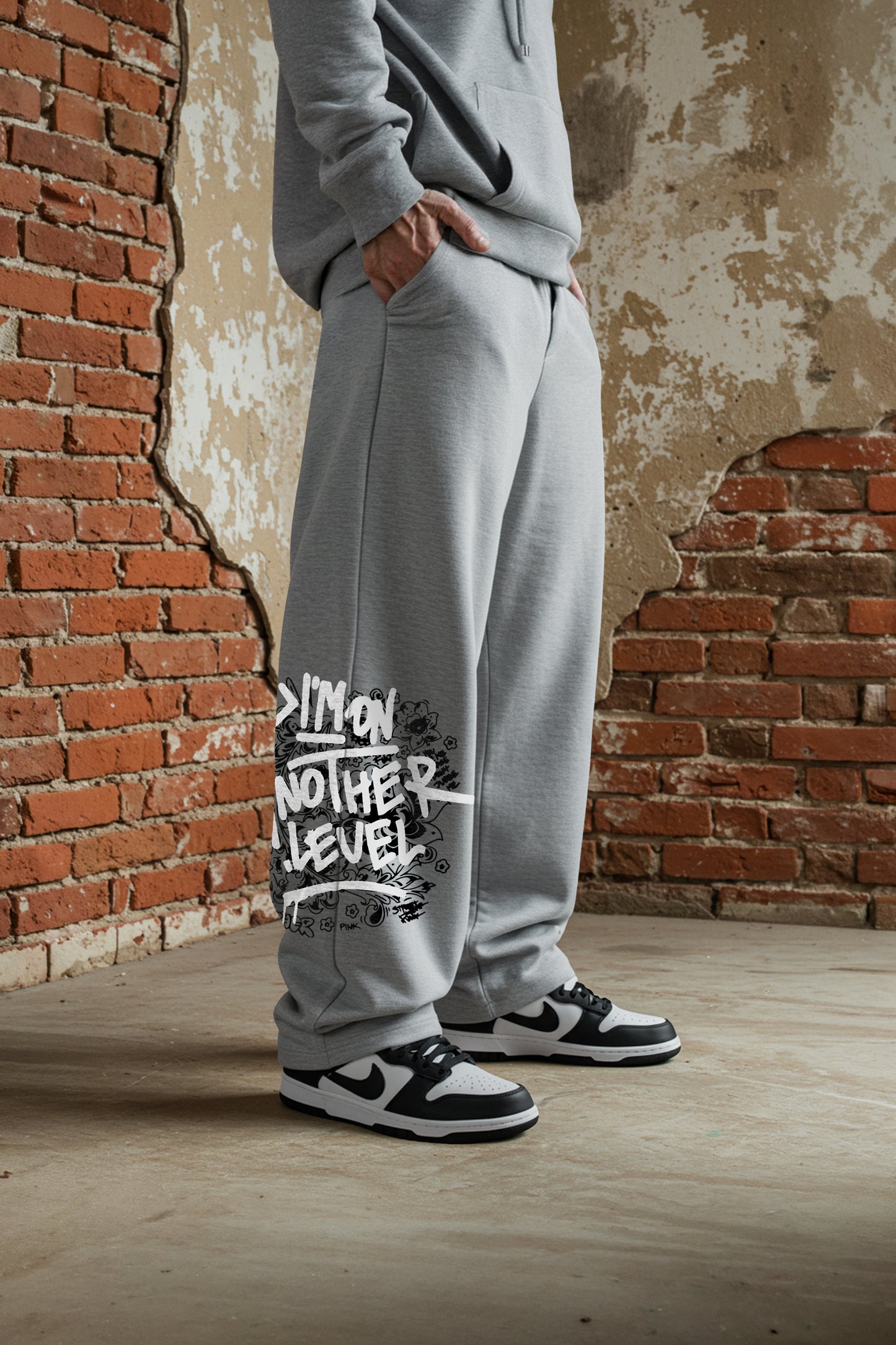 (MULTI FIT) LITE GREY (ANOTHER LEVEL) OVERSIZE WINTER SWEATPANT
