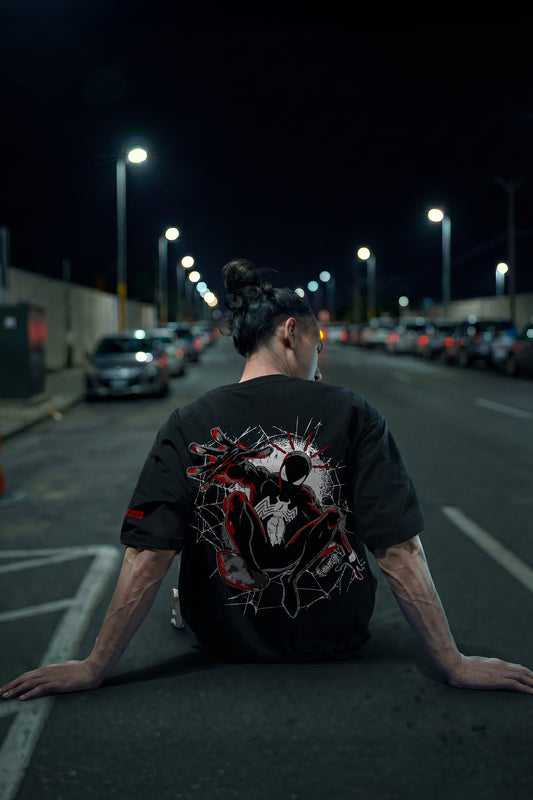 BLACK (SPIDER MAN) OVERSIZE TEE