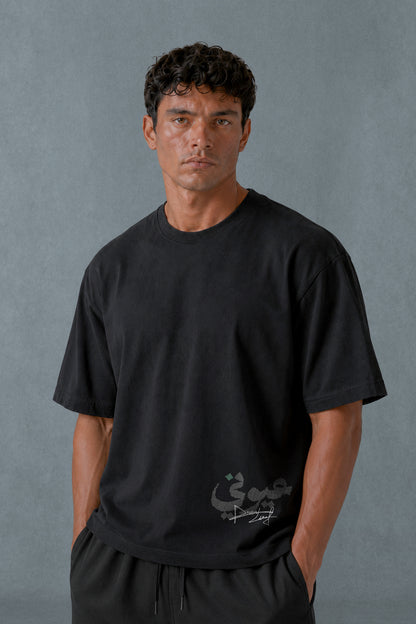 -BOXY FIT-BLACK (3IONY) OVERSIZE TEE