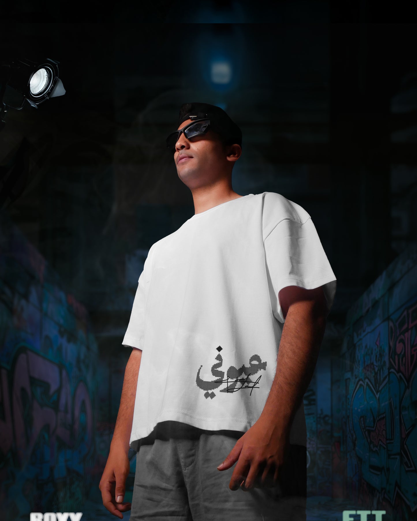 -BOXY FIT-WHITE (3IONY) OVERSIZE TEE
