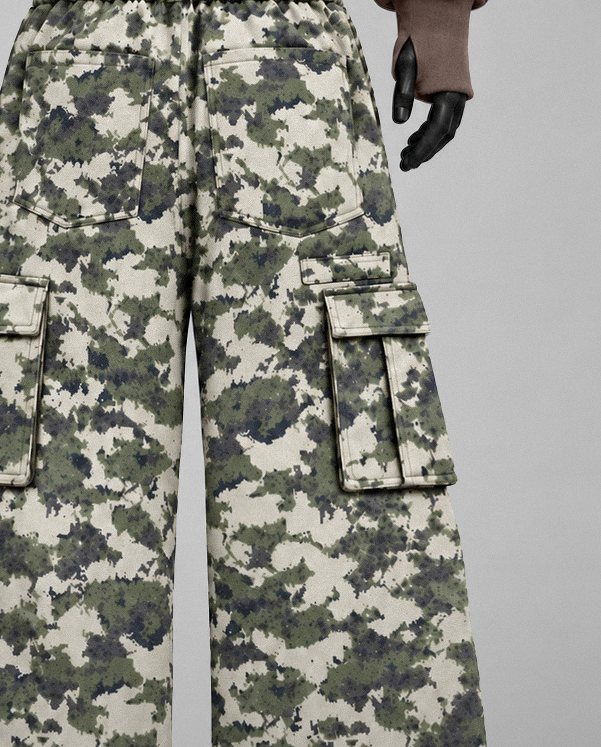Oversize Baggy Camo Cargo Pants – Olive and Baige