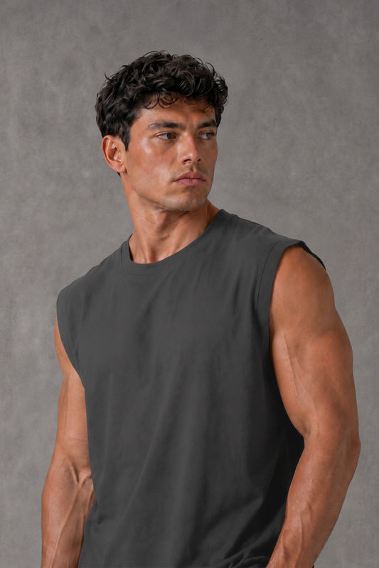 DARKE GREY OVERSIZE (SHOULDER CUT)