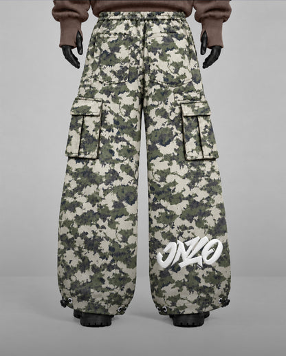 Oversize Baggy Camo Cargo Pants – Olive and Baige
