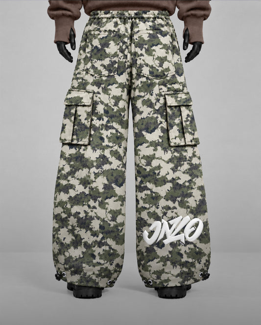 Oversize Baggy Camo Cargo Pants – Olive and Baige