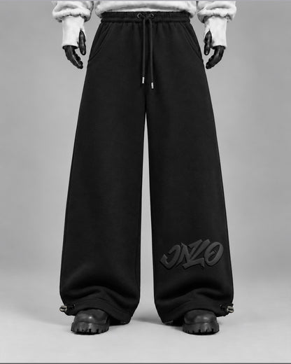 Heavy Oversize (PUFF PRINT) Sweatpant with Rear Phone Pocket – (BLACK)