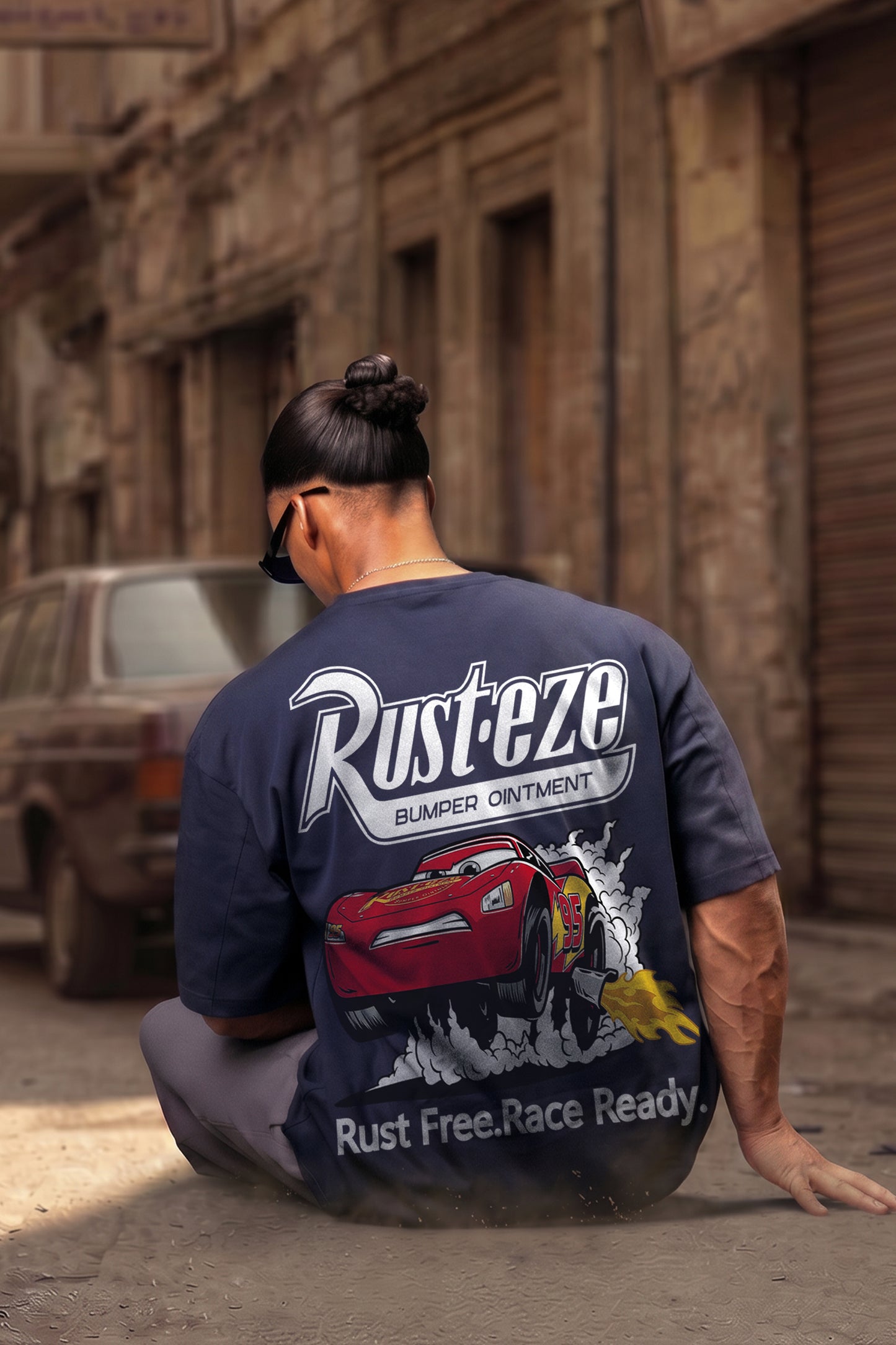 DARKE BLUE (RUST.EZE) OVERSIZE TEE
