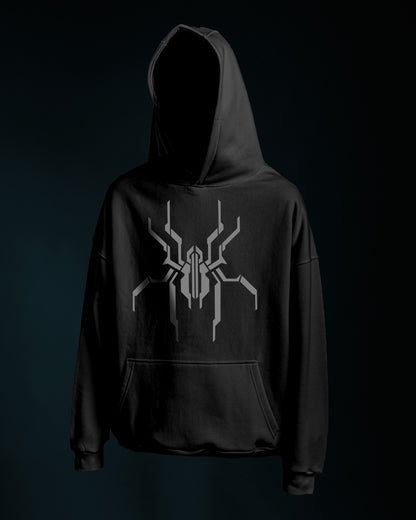 REFLICTIVE (SPIDER) OVERSIZE HOODIE- BLACK