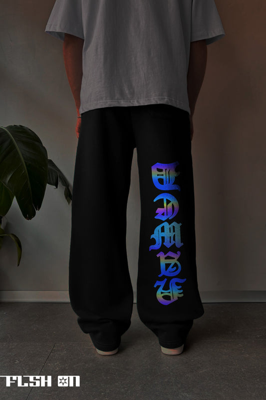 BLACK (LATN) OVERSIZE  (REFLICTIVE) SWEATPANT (MULTI FIT)