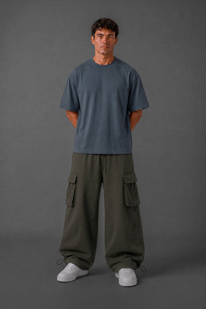 -BOXY FIT-NAVY GREY (UNZO) OVERSIZE TEE