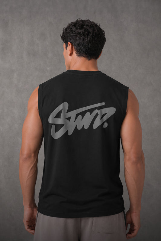BLACK ( REFLICTIVE) OVERSIZE (SHOULDER CUT)  ( STWD)