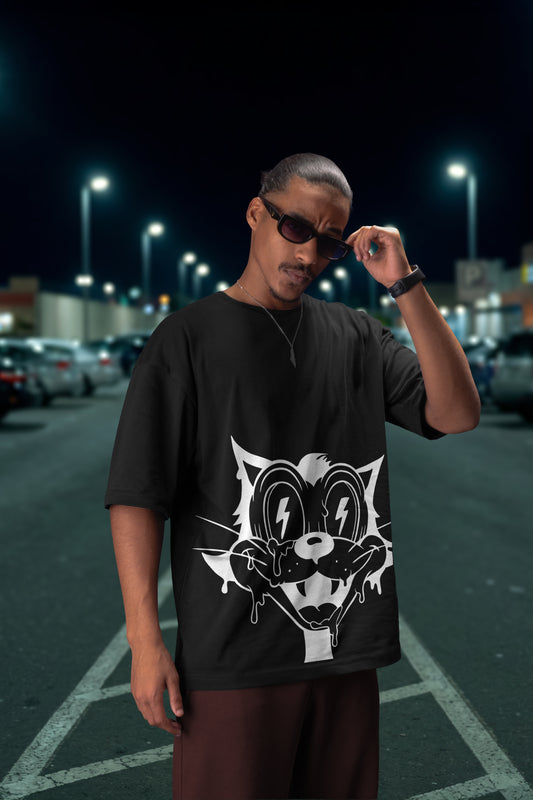 BLACK (TROUBLE MAKER) OVERSIZE TEE