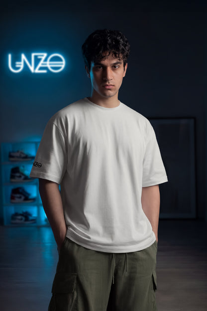 UNZO WHITE UNISEX OVERSIZE TEE