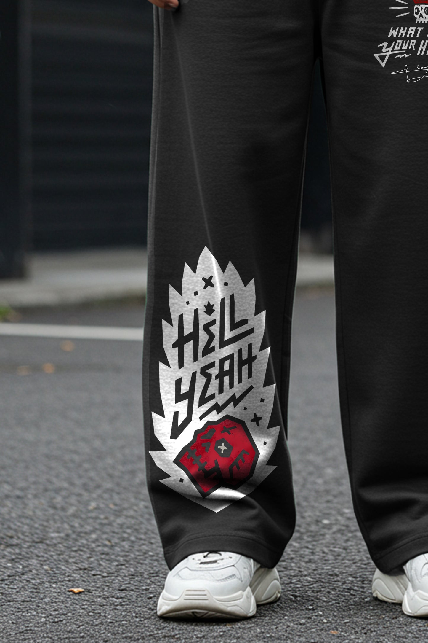 BLACK (Hell Yeah) OVERSIZE SWEATPANT (MULTI FIT)