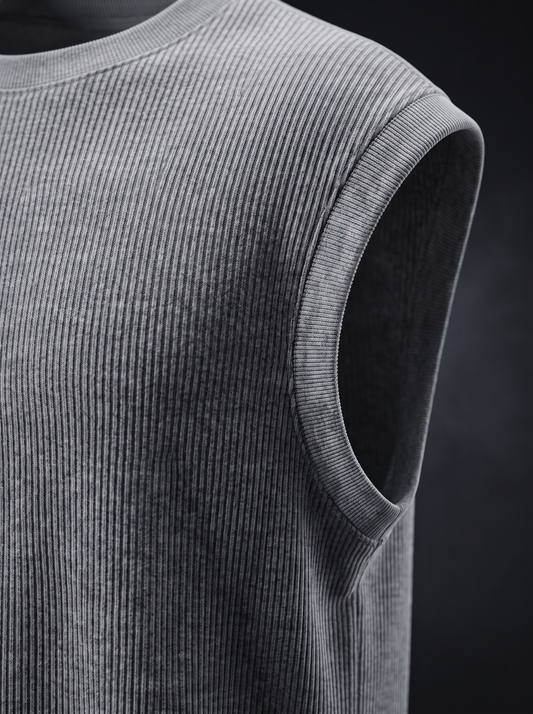 (HEAVY RIP) UNZO LIGHT GREY OVERSIZE (SHOULDER CUT)