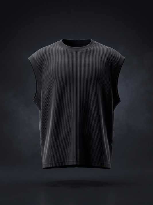 (HEAVY RIP) UNZO BLACK OVERSIZE (SHOULDER CUT)