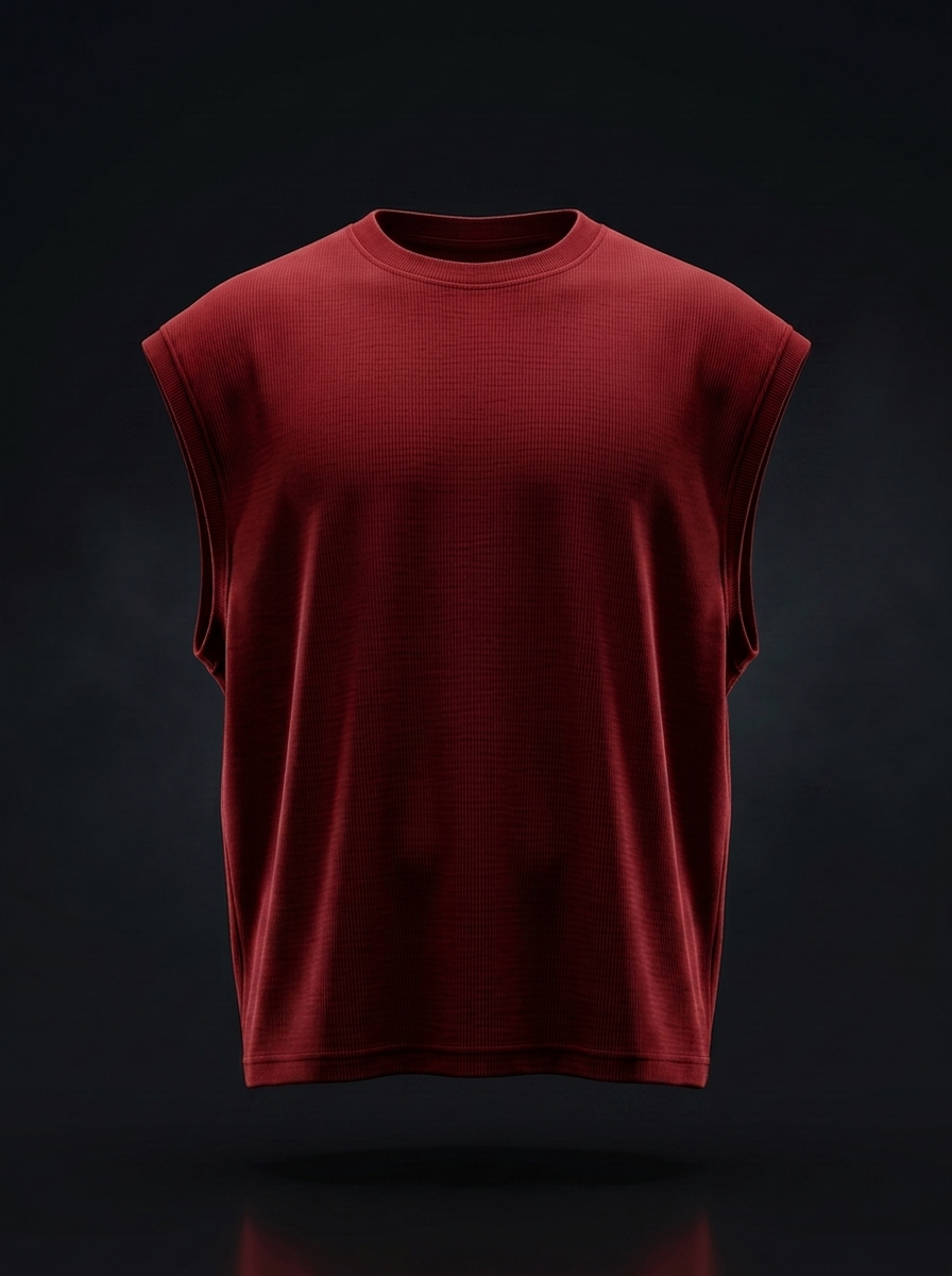 (HEAVY RIP) UNZO BURGANDY OVERSIZE (SHOULDER CUT)