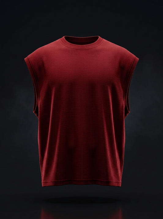 (HEAVY RIP) UNZO BURGANDY OVERSIZE (SHOULDER CUT)