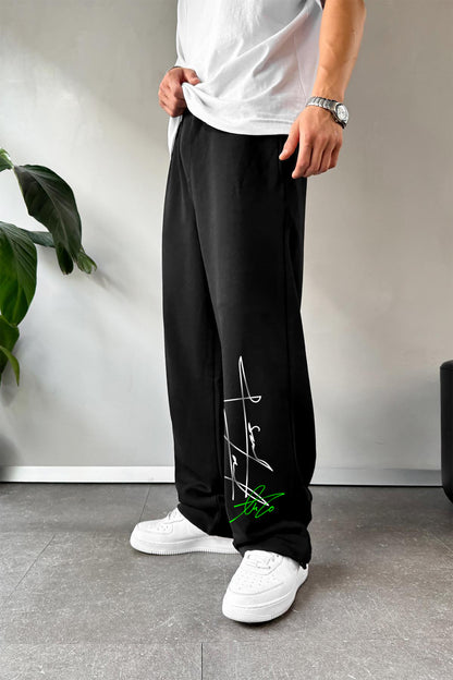 BLACK (MULTI FIT) OVERSIZE SWEATPANT (sign)