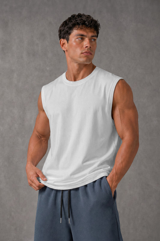 WHITE OVERSIZE (SHOULDER CUT)