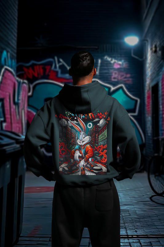 MULTI FIT OVERSIZE [RED BUGZ ] HOODIE {DARK GREY}