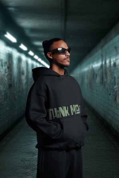 MULTI FIT OVERSIZE [THINK MORE] HOODIE {BLACK}